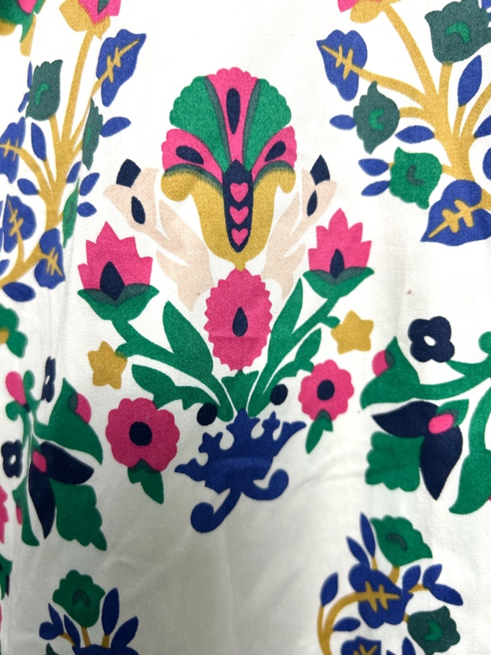 Boden NWT White Floral Midi Dress Violet Square Neck Summer Cotton Size 16 to 18 - Picture 7 of 15